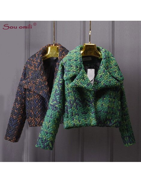 Jackets High Quality Wool Coat Women Slim Short Tweed Jacket Fashion Female Outwear Green Coat Brand Women Jacket - green - 4...