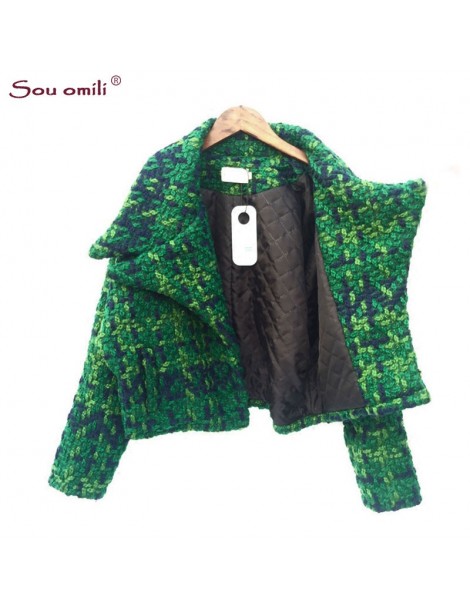 Jackets High Quality Wool Coat Women Slim Short Tweed Jacket Fashion Female Outwear Green Coat Brand Women Jacket - green - 4...