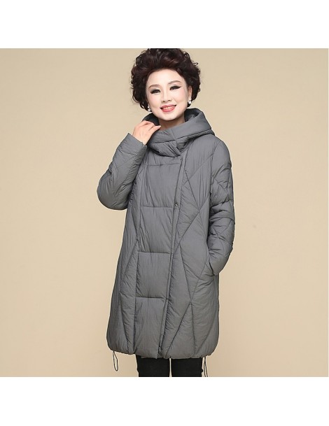 Parkas Winter Middle-Aged Hooded Cotton Padded Jacket Women Large Size 5XL Thicken Long Parka Female Warm Loose Outerwear Muj...