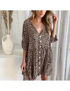 Dresses 2019 Summer Women Leopard Printed Dress Loose Casual Ladies Short Dress Sexy Femme 2019 New Half Sleeve Dress Nightcl...