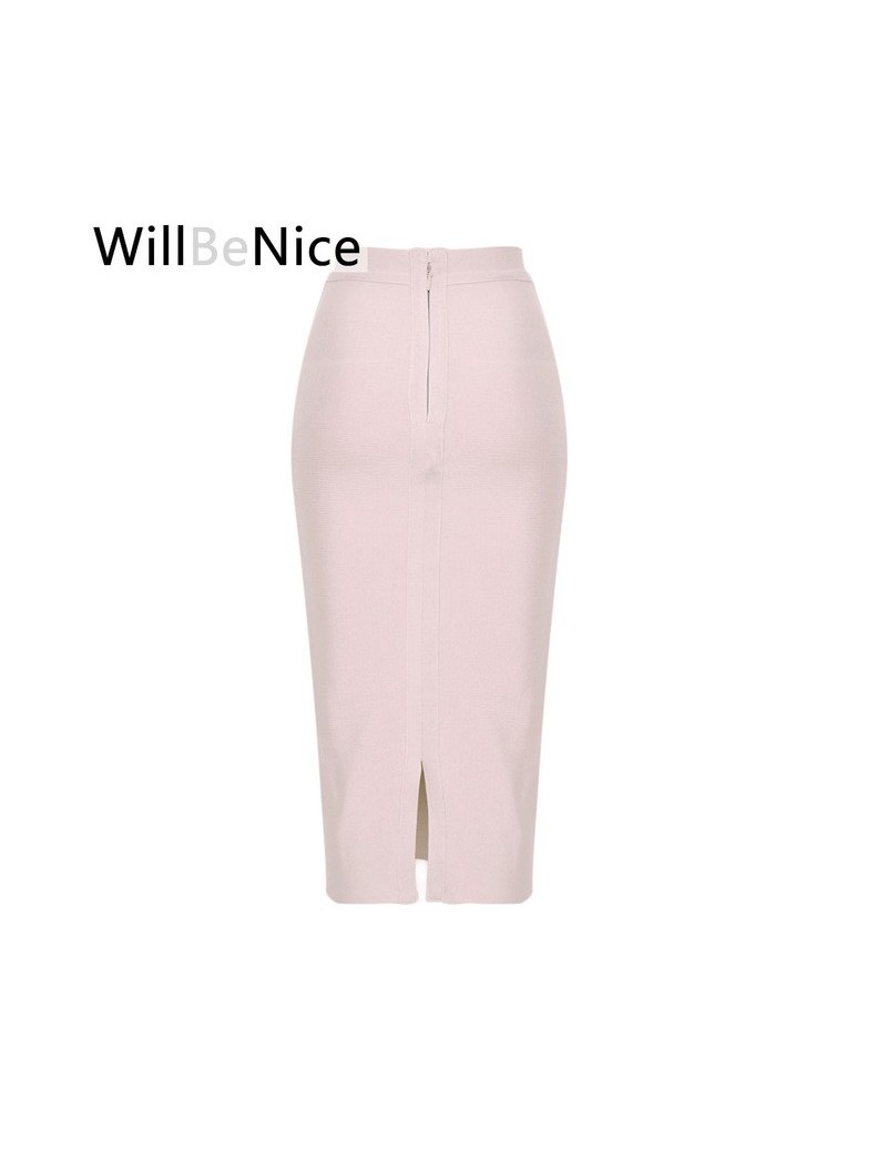 Skirts Black 2018 New wholesale High Waist Back Split Sexy Women Mid Calf Pencil Bandage Skirt - Khaki - 4T3068640256-4 $48.65