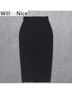 Skirts Black 2018 New wholesale High Waist Back Split Sexy Women Mid Calf Pencil Bandage Skirt - Khaki - 4T3068640256-4 $15.99