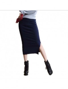 Skirts 2016 Winter Skirts Sexy Chic Pencil Skirts Wool Rib Knit Long Elastic Waist Skirt Package Hip Split Midi Skirt Maxi Vi...