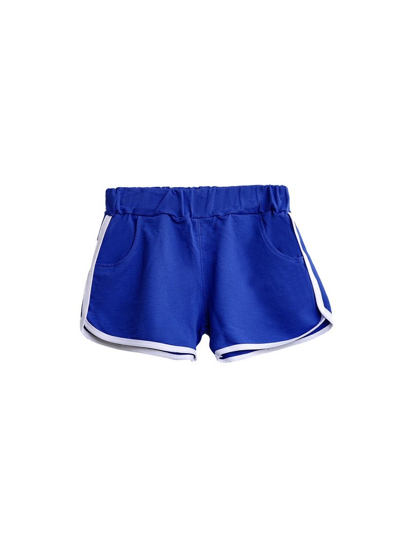 New Summer Women Sports Shorts Gym Workout Waistband Skinny Short Cotton Casual soft pantalones cortos mujer - Blue - 404159...