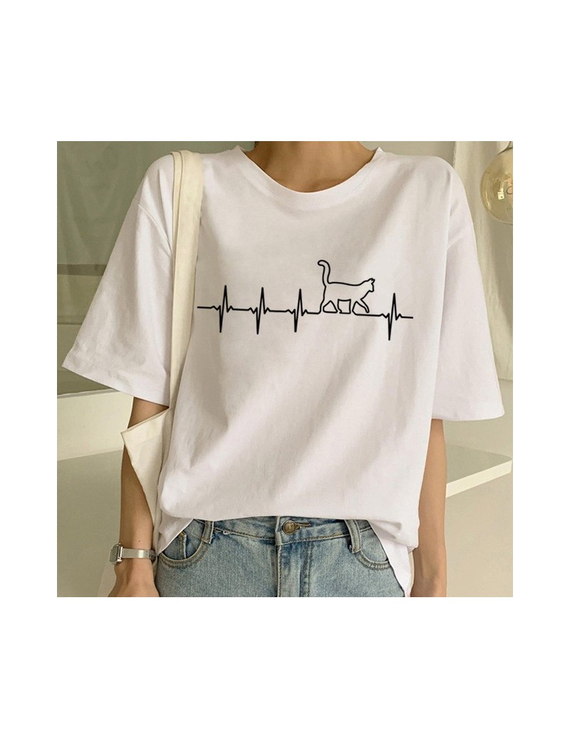 T-Shirts New Cute Cat T Shirt Women Casual Funny Cartoon Print Tshirt Harajuku Kawaii Fashion T-shirt Summer Short Sleeve Top...