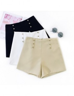 DeRuiLa Dy 2019 New Women High Waist Solid Color Button Office Lady Shorts Summer Casual Temperament Style Ladies Loose Shor...