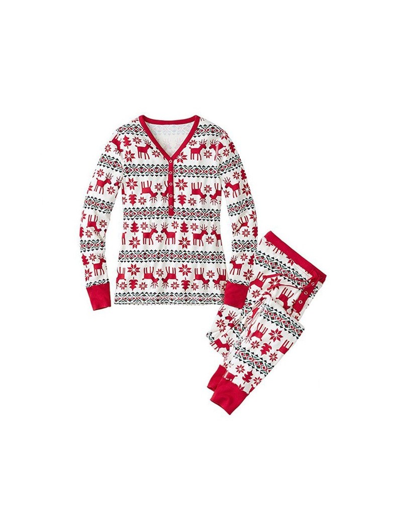 Fashion Family Matching Christmas Pajamas Long Sleeve Tops Pants Sleepwear Set Parent-Child Homewear GM - Father L - 5I11123...