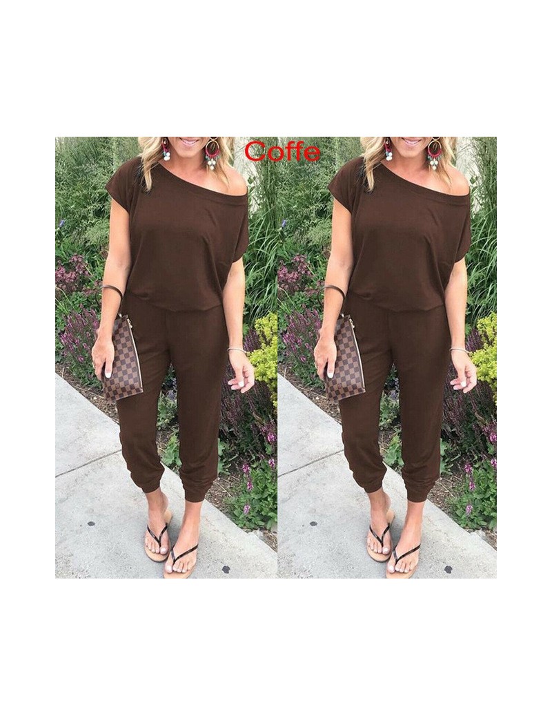 2019 New Women Casual One-Shoulder Wide Leg Jumpsuit Fashion Ladies Summer Soft Loose Playsuit Bodycon Party Trousers Jumpsu...