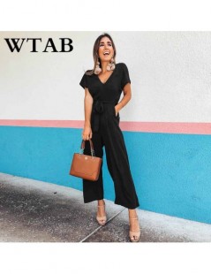 Jumpsuits casual solid women jumpsuit 2019 short sleeve female chiffon summer bodysuit rompers v-neck overall women playsuit ...
