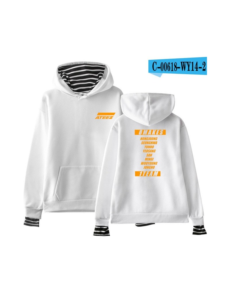 Hoodies & Sweatshirts ATEEZ Printed Fake Two Pieces Hoodies Sweatshirt 2019 Hot Sale Casual Women/men Sweatshirts Kpops Haraj...
