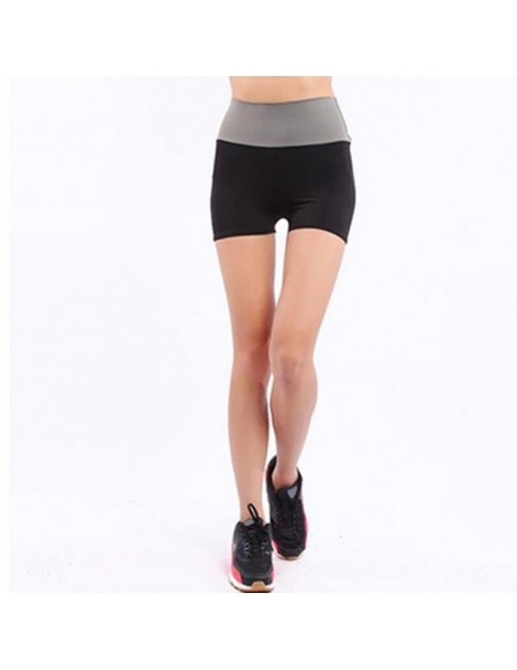 Shorts Fast Drying Drawstring Women Shorts Casual Anti Emptied Contrast Elastic Waist Correndo Short Pants - gray - 4W3901937...