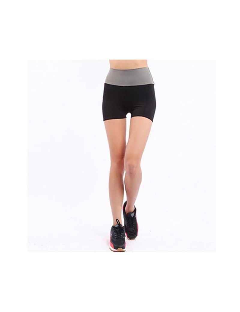 Shorts Fast Drying Drawstring Women Shorts Casual Anti Emptied Contrast Elastic Waist Correndo Short Pants - gray - 4W3901937...