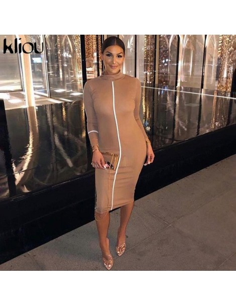 Dresses women dress turtleneck full sleeve casual long dresses 2019 fashion striped patchwork ladies skinny vacation clothes ...
