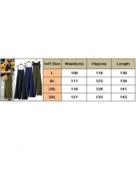 Jumpsuits Oversize Women Strap Sleeveless Loose Jumpsuit Casual Dungaree Harem Trousers Solid Overall Jumpsuit - Blue - 46302...