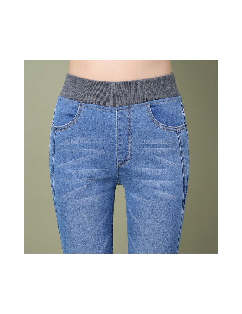 Women Jeans Plus Size Casual high waist summer Autumn Pant Slim Stretch Cotton Denim Trousers for woman Blue black 26-34 - L...