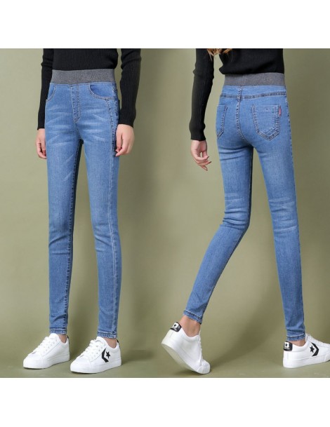 Jeans Women Jeans Plus Size Casual high waist summer Autumn Pant Slim Stretch Cotton Denim Trousers for woman Blue black 26-3...