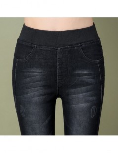 Jeans Women Jeans Plus Size Casual high waist summer Autumn Pant Slim Stretch Cotton Denim Trousers for woman Blue black 26-3...