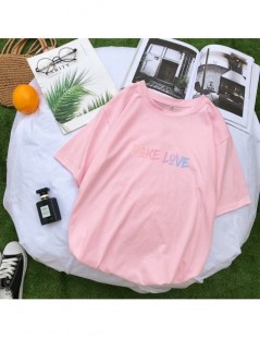 T-Shirts FAKE LOVE Album T Shirts Women Summer Korean Kpop Letter Print Tshirt Harajuku Casual Kawaii Tops Streetwear Camisas...