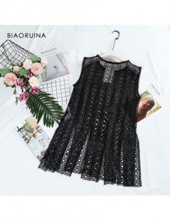 Tank Tops Women Summer Black Hallow Out Lace Patchwork Tank Tops Female O-neck Sexy Long Tank Tops Ladies Elegant Club Tops -...