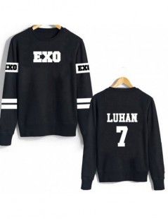 Hoodies & Sweatshirts 2018 new Kpop EXO Women Hoodies Pullover Sweatshirt Suho Sehun Luhan Black Autumn Capless Sweatshirt Wo...