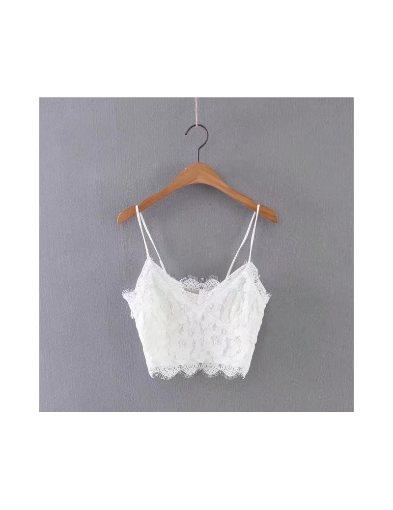 Chic Crop Top Women Short Camisole Sexy Lace Tank Top Female Cropped 2018 Summer Strap Sleeveless Cami Tube Tops Vest Femini...