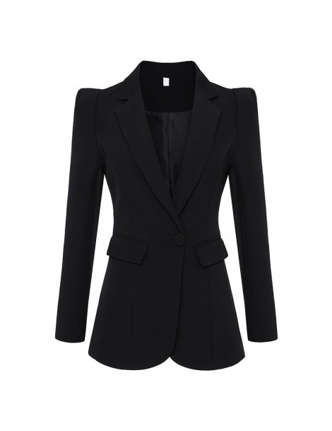 Blazers HIGH QUALITY New Fashion 2019 Designer Blazer Jacket Women's Soaring Shoulders Single Button Blazer Outer Wear - Whit...