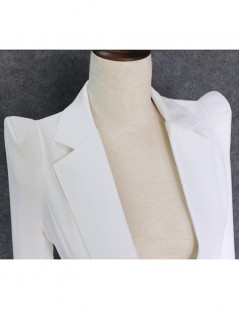Blazers HIGH QUALITY New Fashion 2019 Designer Blazer Jacket Women's Soaring Shoulders Single Button Blazer Outer Wear - Whit...