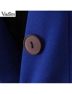 Blazers women formal blue blazer double breasted pockets back split long sleeve female outwear stylish coat tops CA496 - as p...