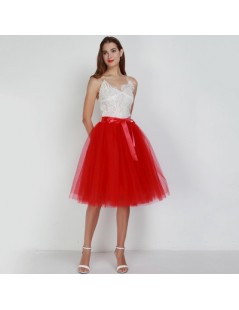 Skirts 6 Layers Fashion Tutu Tulle Skirt Knee Length Pleated Skirts Womens Wedding skirt Lolita Petticoat Saia Faldas Jupe - ...