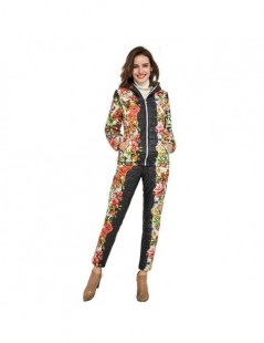 Parkas 2019 Winter Jacket Women Casual Flower Printed Hooded Warm Basic Parka Suits (Coat+Pants Sets ) Winter Outwear WAT270 ...