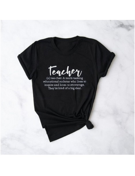 T-Shirts PLUS SIZE Teacher T Shirt Women Summer Definition School TShirt Female Cotton Short Sleeve Tee Shirt Femme Drop Shop...
