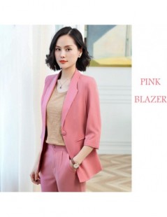 Pant Suits New Seven-Sleeve two piece plus size blazer and pant Professional pink Suit Women Workwear Fashion Small office Su...