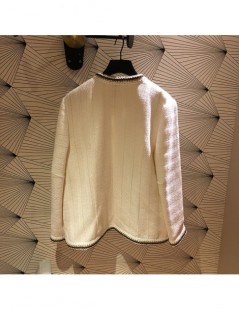 Jackets 2019 New Women Short Coat Small Fragrance Style Fringe Tweed Open Stitch Suit Jacket - White - 4P3008381492 $41.57