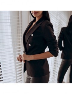 Blazers Blazers Women 2019 Fashion Spring Autumn Casual Jacket Female Office Lady Slim Suit Button Business Notched Blazer Co...