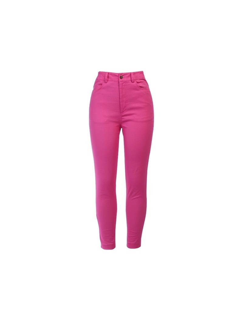 Pants & Capris Shiny Neon Pink Green Pencil Pants High Street Women Trousers Skinny High Waist Orange Pants Ladies Long Trous...