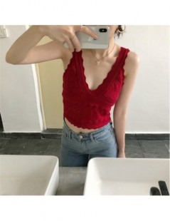 Tank Tops 2019 New Women Sexy Knit Short Top Bustier Multicolor Summer Slim Stretchy Sleeveless Cropped Blusas Vest Tank Top ...