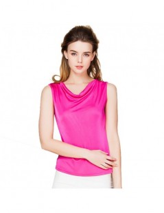 Tank Tops 100% Real Silk Women's Tank Tops Femme Sleeveless Candy Color Women Tee Shirts Solid Basic Wild Model Female Top Sh...