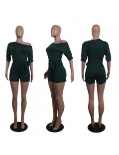 Rompers New Fashion Short Jumpsuit Romper Women Off Shoulder Casual Playsuit With Pocket High Waist Eleganrt Jumpsuit Female ...