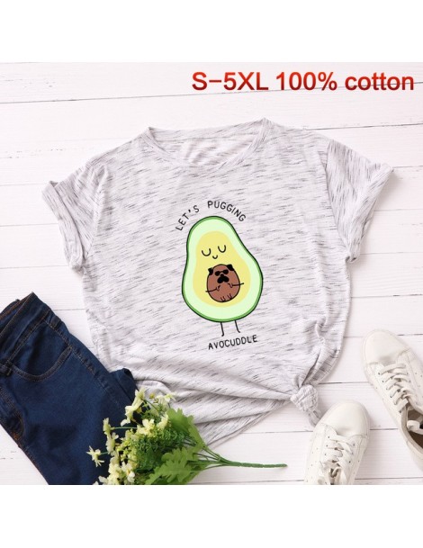 Women T Shirts 3XL 4XL 5XL Plus Size T-shirt Cartoon Avocado Pattern Print Short Sleeve Tops Korean Tshirt Harajuku Tee Shir...