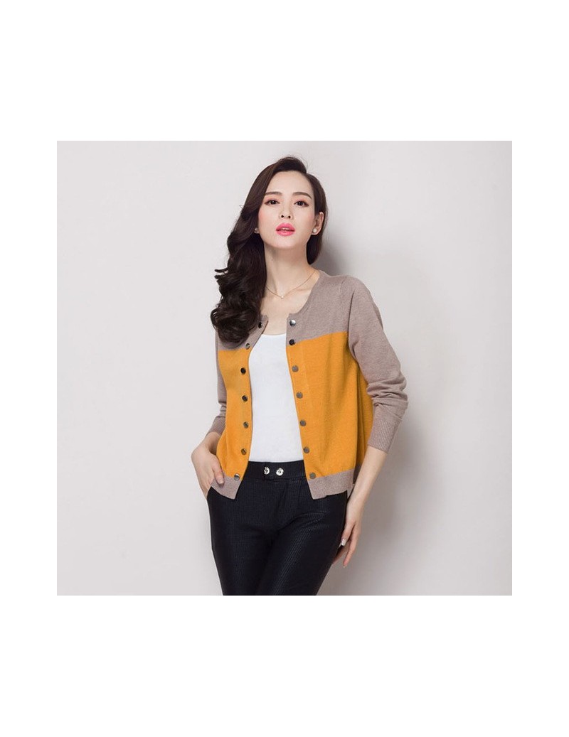 Cardigans New Fashion 2019 Spring Women Oversize Cardigans Sweaters Knitted Sweater Coat - Gold - 4L3587480784-3 $30.99