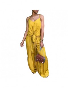 Jumpsuits Fashion Solid Ladies Jumpsuits Romper Casual One Piece Women Overalls Sleeveless Loose Women Clothes 2018 - YELLOW ...