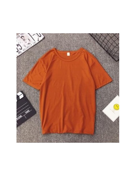 T-Shirts Fashion Solid Color Women T shirt Spring Summer Short Sleeve O Neck Cotton Spandex Women Tops Casual Slim Female T-s...