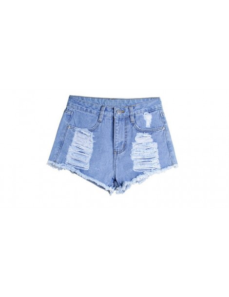 Shorts New Women High Waisted Shorts Hole Tassel Ripped Distressed Cutoffs Hotpants Denim Short Jeans Shorts Female Feminino ...