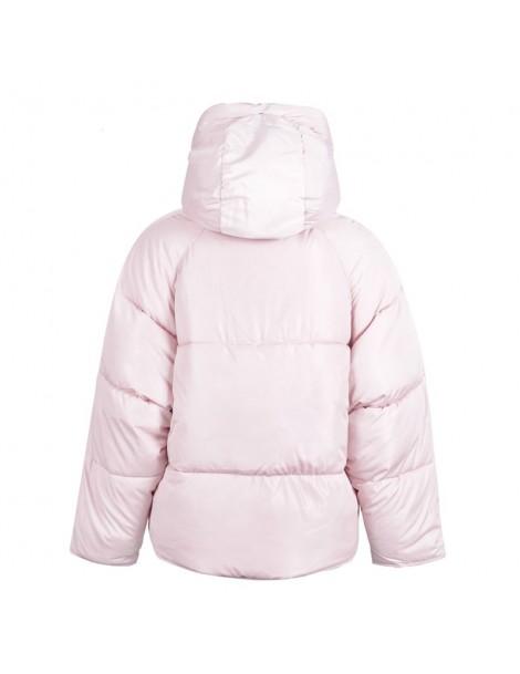 Parkas Winter Coat Women Casual Pockets Hooded Loose Down Jacket Female Short Slim Cotton Padded Warm Thicken Parkas - Pink -...