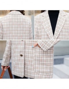 Blazers 2019 Spring autumn plaid suit women fashion casual blazers jacket female slim single-breasted Big pocket blazers plus...