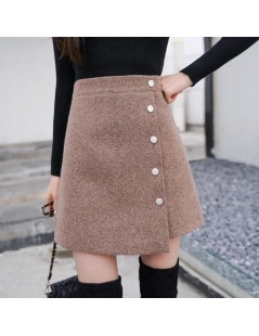 Skirts Winter Skirt Women Skort 2018 New Arrivals Khaki Black High Waist A Line Cashmere Skirt Korean Style Women Mini Skirts...