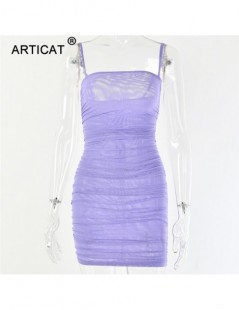 Dresses Double Layer Mesh Transparent Sexy Dress Women Spaghetti Strap Srapless Bodycon Dress Short Ruched Party Summer Dress...