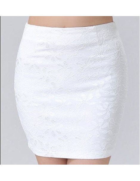 Skirts large size OL skirt business women office lady mini pencil skirt sexy floral lace skirt high waist black white short w...