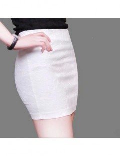 Skirts large size OL skirt business women office lady mini pencil skirt sexy floral lace skirt high waist black white short w...
