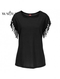 Blouses & Shirts Short Sleeve Women Shirts Sexy O-neck Solid Women Top and Blouses Casual Loose Cotton Shirt Female Tassel Bl...